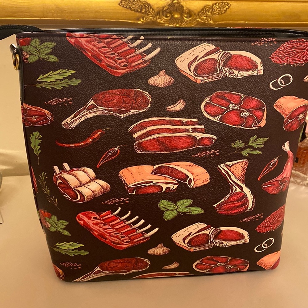Meat print purse